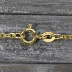 Goldkette als Ankerkette diamantiert in Gelbgold 585 / 14K, 40 cm lang, 1,9 mm breit, Gewicht ca. 5.2 g.