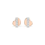 0,08 Karat Diamant Ohrstecker mit 8 echten Diamanten, Rotgold 585 / 14K