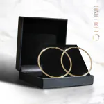 EDELIND Ohrringe, Creolen, Gelbgold 333 / 8K, Außendurchmesser 50 mm, Breite 2 mm, Gewicht ca. 1.7 g