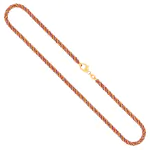Goldkette als Kordelkette hohl in Bicolor Gelbgold / Weißgold 585 / 14K, 50 cm lang, 3,3 mm breit, Gewicht ca. 13.3 g.