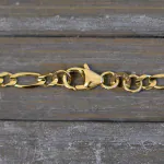 Goldkette als Figarokette in Gelbgold 333 / 8K, 60 cm lang, 3,1 mm breit, Gewicht ca. 6.9 g.