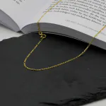 Goldkette als Figarokette diamantiert in Gelbgold 585 / 14K, 60 cm lang, 1,5 mm breit, Gewicht ca. 3.2 g.