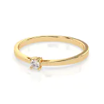 0,10 Karat Diamant Verlobungsring mit 1 Diamanten, Gelbgold 585 / 14K