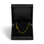 Goldkette als Panzerkette flach in Gelbgold 585 / 14K, 65 cm lang, 1,6 mm breit, Gewicht ca. 5.3 g.