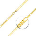 Armband als Figarokette diamantiert in Gelbgold 750 / 18K, 22 cm lang, 3,4 mm breit, Gewicht ca. 7.9 g.