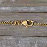 Goldkette als Panzerkette flach in Gelbgold 585 / 14K, 50 cm lang, 1,7 mm breit, Gewicht ca. 5.3 g.