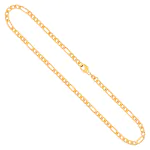 Goldkette als Figarokette diamantiert in Gelbgold 333 / 8K, 42 cm lang, 3,4 mm breit, Gewicht ca. 9 g.