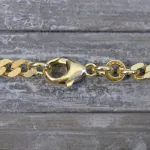 Goldkette als Panzerkette flach in Gelbgold 333 / 8K, 50 cm lang, 4,1 mm breit, Gewicht ca. 18.9 g.