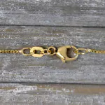 Goldkette als Venezianerkette in Gelbgold 585 / 14K, 60 cm lang, 0.8 mm breit, Gewicht ca. 3.1 g.