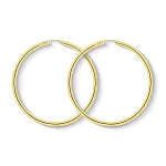 Ohrringe, Creolen, Gelbgold 333 / 8K, Außendurchmesser 50 mm, Breite 2.5 mm, Gewicht ca. 2.5 g