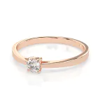 0,20 Karat Diamant Verlobungsring mit 1 Diamanten, Rotgold 585 / 14K