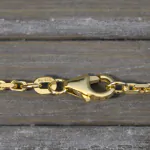 Goldkette als Ankerkette diamantiert in Gelbgold 585 / 14K, 85 cm lang, 2 mm breit, Gewicht ca. 17.7 g.