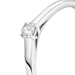 0,10 Karat Diamant Verlobungsring, Weißgold 585 / 14K, Breite 2 mm, Weite 58 mm, Gewicht ca. 2.2 g.
