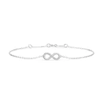 Goldarmband als Ankerkette mit 0,05 Karat Diamanten, Weißgold 585 / 14 Karat, 21 cm lang, Gewicht ca. 1,0 g.
