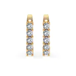 0,6 Karat Diamant Creolen, Gelbgold 585 / 14 Karat, Gewicht ca. 2.2 g.