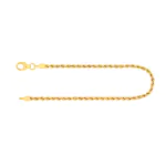 Armband als Kordelkette hohl in Gelbgold 585 / 14K, 18,5 cm lang, 2,1 mm breit, Gewicht ca. 1.4 g.