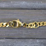 Goldkette als Panzerkette flach in Gelbgold 585 / 14K, 100 cm lang, 2,7 mm breit, Gewicht ca. 19.3 g.