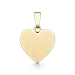 Anhänger Gravurplatte herzform bandmatt , Gelbgold 585 / 14K, Höhe 12 mm, Gewicht ca. 1,37 g