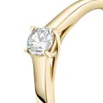 0,20 Karat Diamant Verlobungsring, Gelbgold 750 / 18K, Breite 2,3 mm, Weite 51mm, Gewicht ca. 2.46 g.