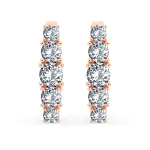 0,85 Karat Diamant Creolen, Rotgold 585 / 14 Karat, Gewicht ca. 2.1 g.