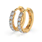 0,42 Karat Diamant Creolen, Gelbgold 585 / 14 Karat, Gewicht ca. 2.1 g.