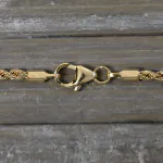 Armband als Kordelkette hohl Leichtversion in Gelbgold 750 / 18K, 18.5 cm lang, 2,1 mm breit, Gewicht ca. 1.6 g.