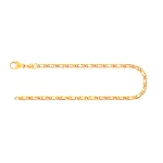 Armband als Tigeraugenkette hohl in Gelbgold 585 / 14K, 19 cm lang, 2,5 mm breit, Gewicht ca. 1.7 g.