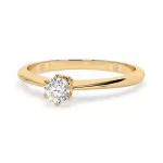 0,15 Karat Diamant Verlobungsring mit 1 Diamanten, Gelbgold 585 / 14K