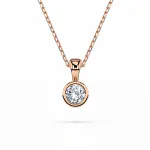 0,1 Karat Diamant Anhänger Zarge Rotgold 585 (14K) mit Goldkette für Damen