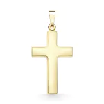 Anhänger Kreuz seidenmatt Gelbgold in 28.1 mm