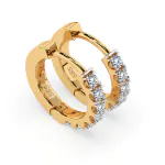 0,42 Karat Diamant Creolen, Gelbgold 585 / 14 Karat, Gewicht ca. 2.1 g.