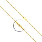 Goldkette als Singapurkette in Gelbgold 375 / 9 Karat, 100 cm lang, 1.4 mm breit, Gewicht ca. 3.6 g.