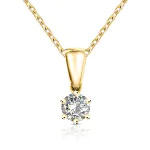 Diamantanhänger in 0,10 Karat, Gelbgold 585 / 14 Karat, mit einer 585ger Goldkette in 42 cm lang, 0,8 mm breit, Gewicht ca. 2,03 g.