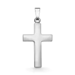 Anhänger Kreuz seidenmatt Weißgold in 21 mm