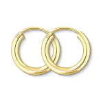 Ohrringe, Creolen, Gelbgold 333 / 8K, Außendurchmesser 15 mm, Breite 2.5 mm, Gewicht ca. 0.7 g