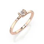 0,15 Karat Diamant Verlobungsring mit 1 Diamanten, Rotgold 585 / 14K