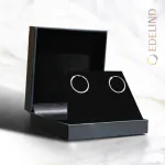 Ohrringe, Creolen, Weißgold 585 / 14K, Außendurchmesser 20 mm, Breite 2 mm, Gewicht ca. 0.7 g