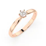 0,20 Karat Diamant Verlobungsring mit 1 Diamanten, Rotgold 585 / 14K