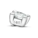 0,2 Karat Diamant Anhänger 4-er Krappe, Weißgold 585 / 14K, Höhe 6.4 mm, Breite 4.7 mm, Gewicht ca. 0.18 g