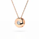 0,04 Karat Diamant Anhänger Zarge Rotgold 585 (14K) mit Goldkette für Damen