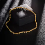 Goldkette als Kordelkette hohl in Gelbgold 585 / 14K, 60 cm lang, 5 mm breit, Gewicht ca. 20.7 g.