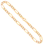 Goldkette als Figarokette hohl in Gelbgold 333 / 8K, 50 cm lang, 4 mm breit, Gewicht ca. 6.4 g.