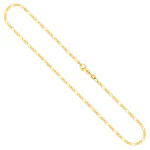 Goldkette als Figarokette diamantiert in Gelbgold 375 / 9K, 85 cm lang, 2,2 mm breit, Gewicht ca. 7.8 g.