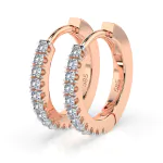 0,22 Karat Diamant Creolen, Rotgold 585 / 14 Karat, Gewicht ca. 2 g.