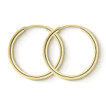 Ohrringe, Creolen, Gelbgold 375 / 9K, Außendurchmesser 25 mm, Breite 1.5 mm, Gewicht ca. 0.7 g