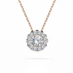 0,1 Karat Diamant Anhänger Rotgold 585 (14K) mit Goldkette 45 für Damen