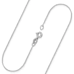 Goldkette als Ankerkette rund Weißgold 375 / 9K, 50 cm lang, 0,8 mm breit, Gewicht ca. 1 g.
