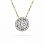 0,24 Karat Diamant Anhänger Gelbgold 585 (14K) mit Goldkette für Damen