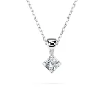 0,08 Karat Diamant Anhänger 4 Krappe Weißgold 585 (14K) mit Goldkette für Damen