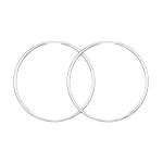 Ohrringe, Creolen, Weißgold 750 / 18K, Außendurchmesser 50 mm, Breite 2 mm, Gewicht ca. 2.3 g